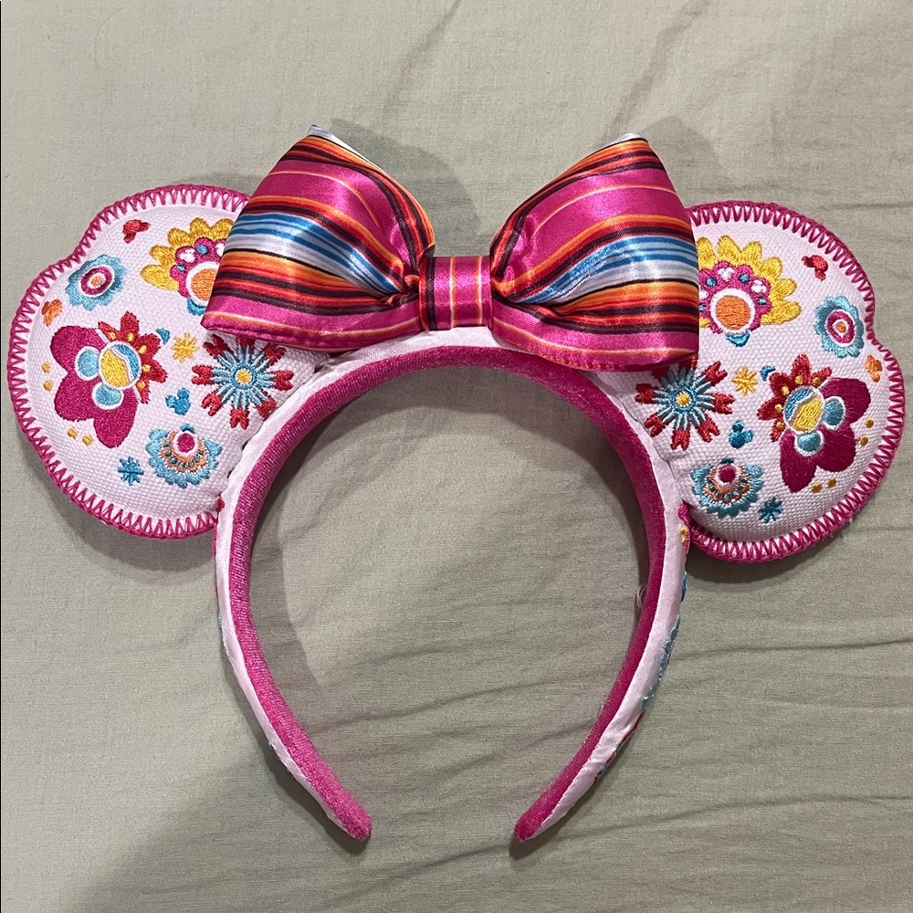 Disney Pink Floral Minnie Mouse Ears Headband